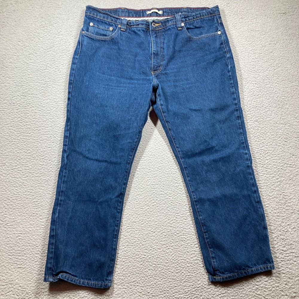LL Bean Jeans Mens 38x29‎ (36x26.5) Blue Straight Medium Wash Standard Fit Denim